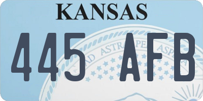 KS license plate 445AFB