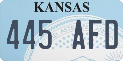 KS license plate 445AFD