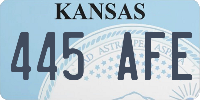 KS license plate 445AFE