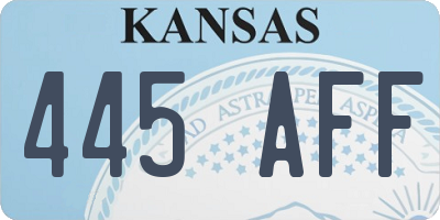 KS license plate 445AFF