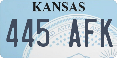 KS license plate 445AFK
