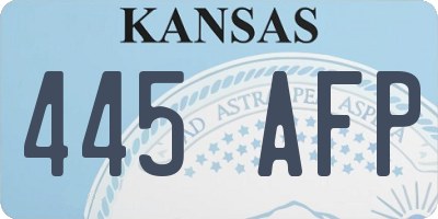 KS license plate 445AFP