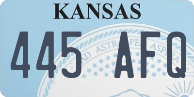 KS license plate 445AFQ