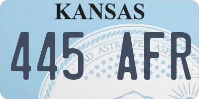 KS license plate 445AFR