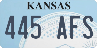 KS license plate 445AFS