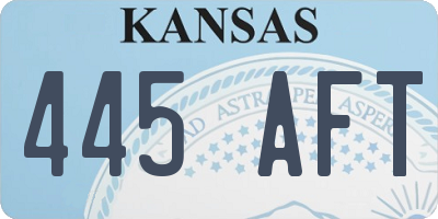 KS license plate 445AFT