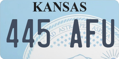 KS license plate 445AFU