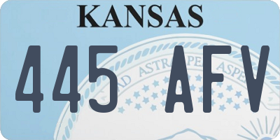 KS license plate 445AFV