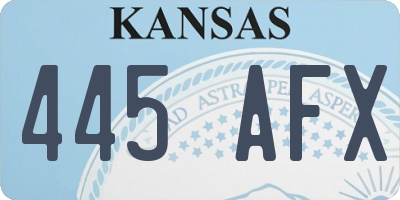 KS license plate 445AFX