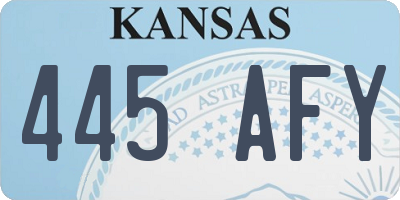 KS license plate 445AFY