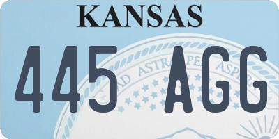 KS license plate 445AGG