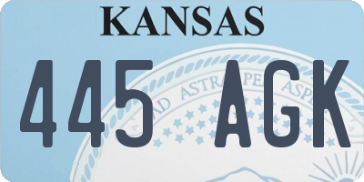 KS license plate 445AGK