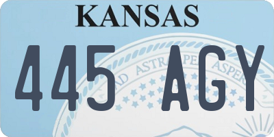 KS license plate 445AGY