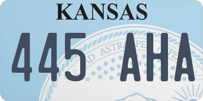 KS license plate 445AHA