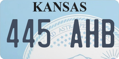KS license plate 445AHB