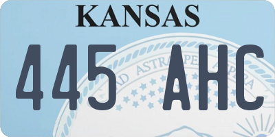 KS license plate 445AHC