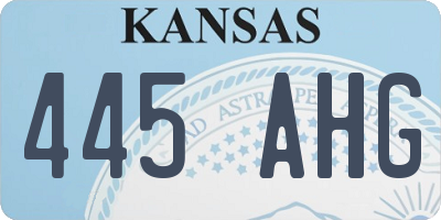 KS license plate 445AHG