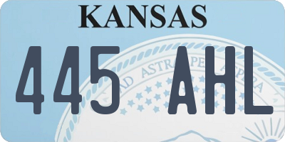 KS license plate 445AHL