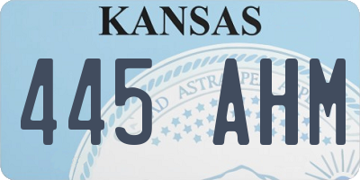 KS license plate 445AHM