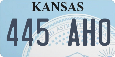 KS license plate 445AHO