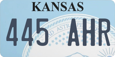 KS license plate 445AHR