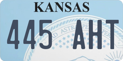 KS license plate 445AHT