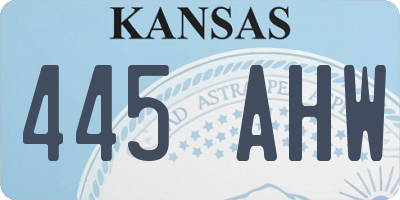 KS license plate 445AHW