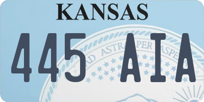 KS license plate 445AIA