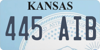 KS license plate 445AIB