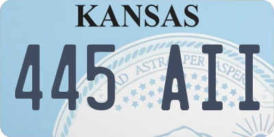 KS license plate 445AII