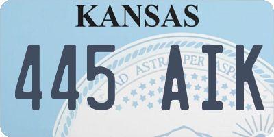 KS license plate 445AIK