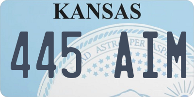 KS license plate 445AIM