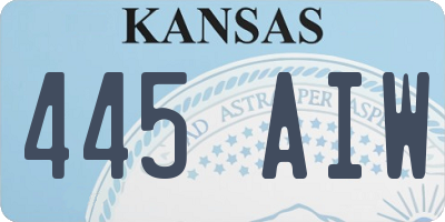 KS license plate 445AIW