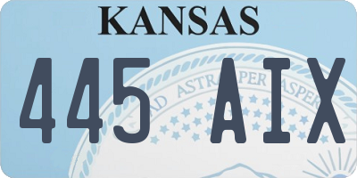 KS license plate 445AIX