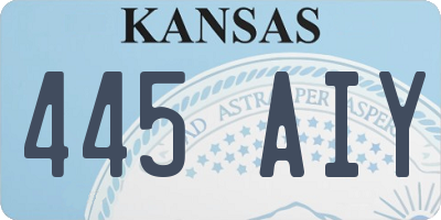 KS license plate 445AIY