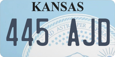 KS license plate 445AJD