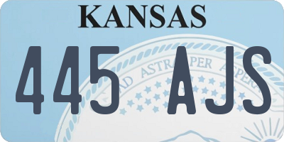 KS license plate 445AJS