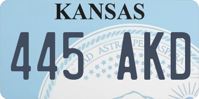 KS license plate 445AKD