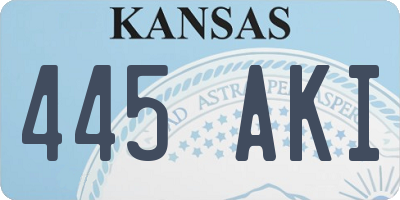 KS license plate 445AKI
