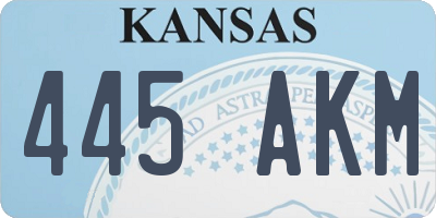 KS license plate 445AKM
