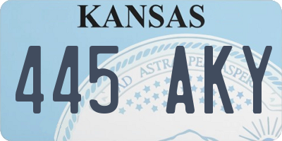 KS license plate 445AKY