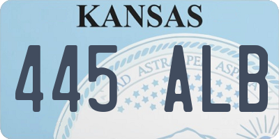 KS license plate 445ALB
