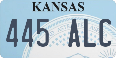 KS license plate 445ALC