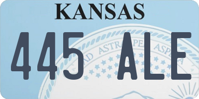 KS license plate 445ALE
