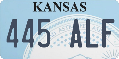 KS license plate 445ALF