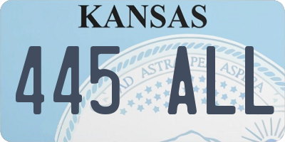 KS license plate 445ALL