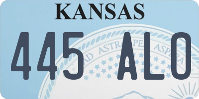 KS license plate 445ALO