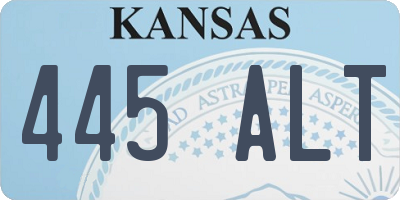 KS license plate 445ALT
