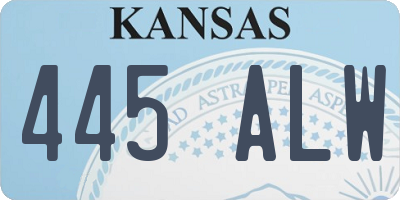 KS license plate 445ALW