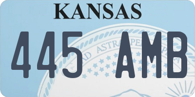KS license plate 445AMB
